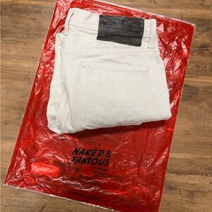 Naked and Famous men’s natural 16oz denim 33x28